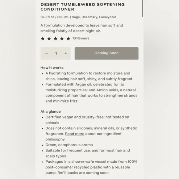 Twentynine Palms Desert Tumbleweed Softening Conditioner - Picture 2 of 6